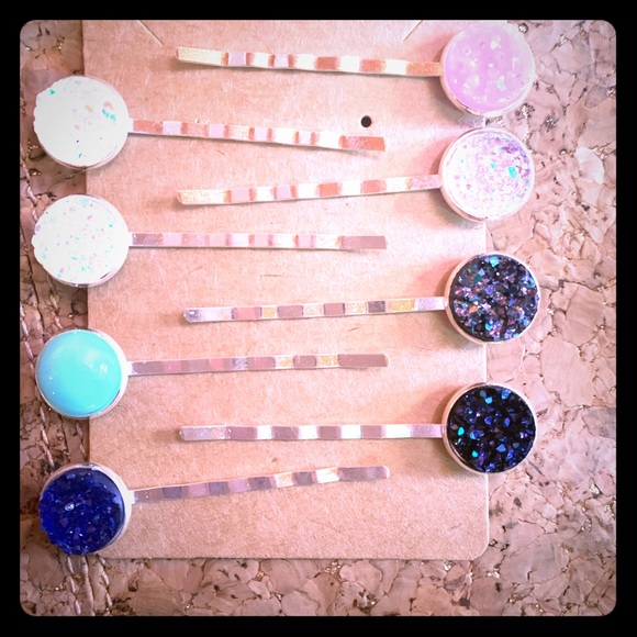 Druzy hair pins - Picture 1 of 2